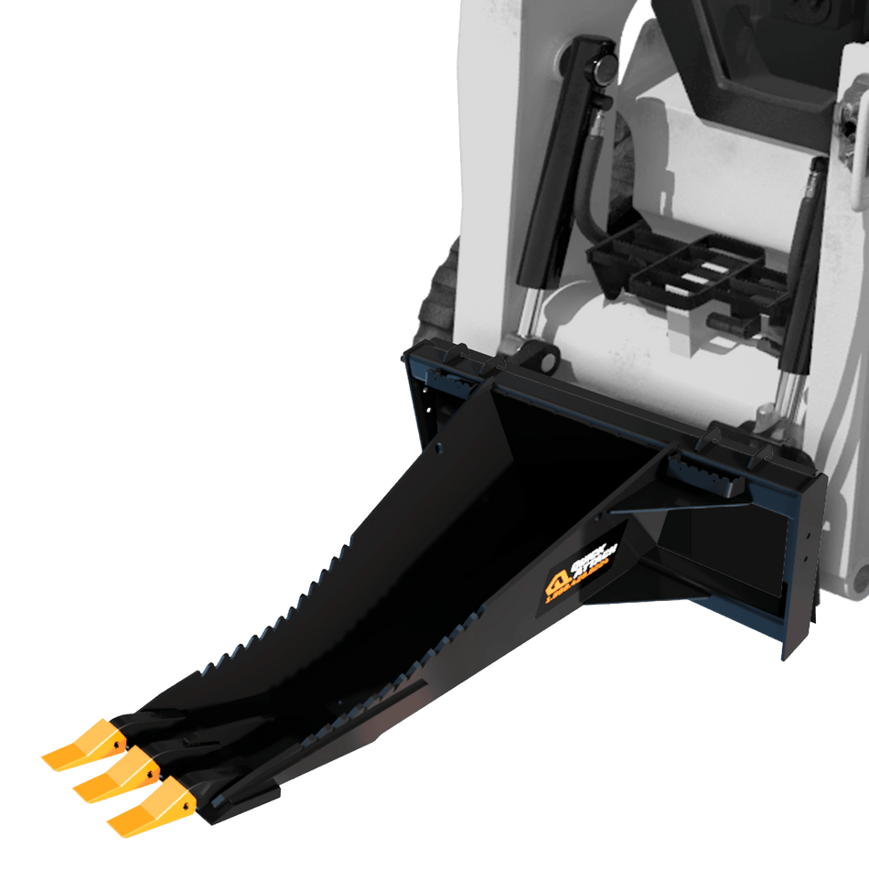 Quick Attach Mighty Dig Stump Bucket 900559 | Skid Steer Stump & Rock Removal Attachment - Log Bear Works
