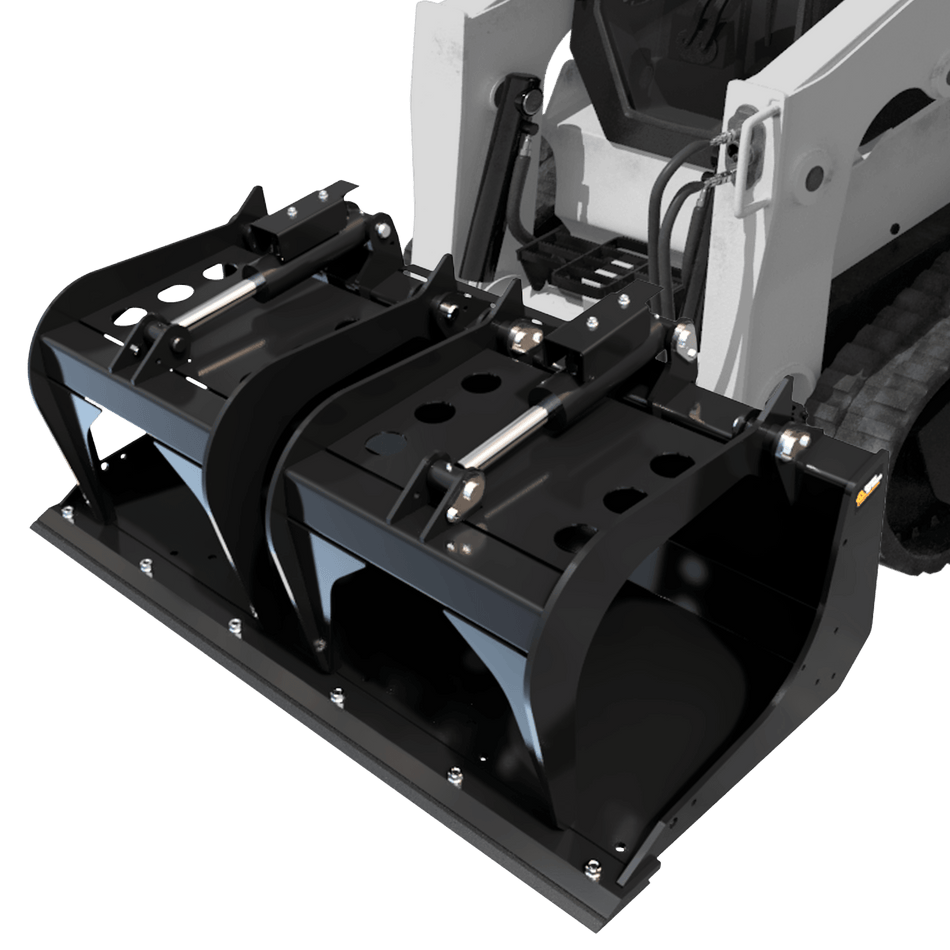 Quick Attach Quick Scrape-n-Grab 900611 / 900612 / 900614 | Solid Bottom Grapple Bucket, 68 to 84-Inch, 1/2-Inch Grade 50 Steel - Log Bear Works