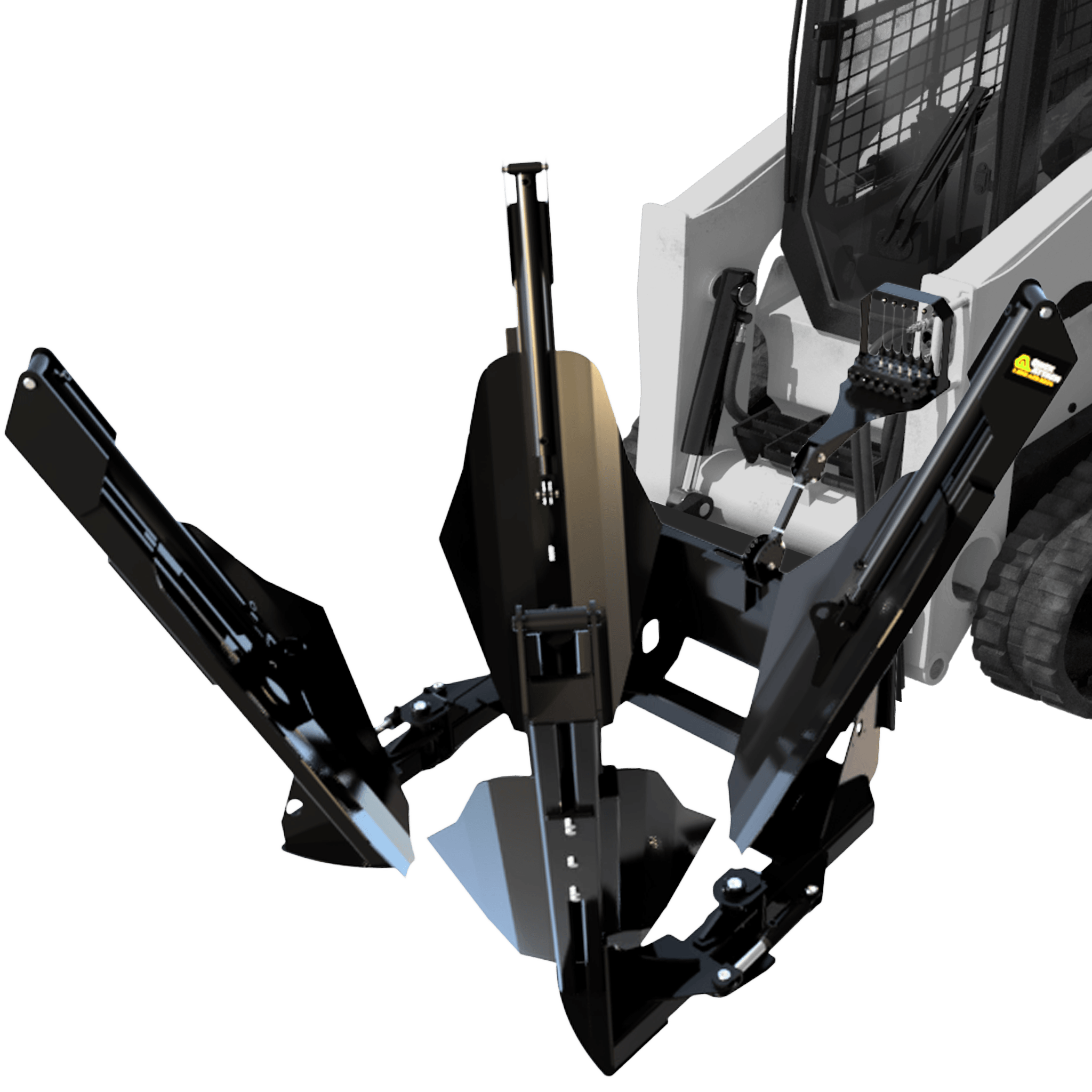 Quick Attach Skid Steer Tree Spade 901165 / 901166 | 3S & 4S Models, Up to 40-Inch Root Ball, Hydraulic - Log Bear Works