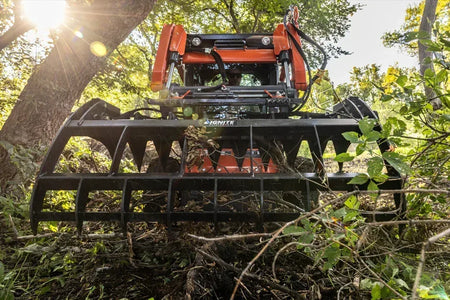 Ignite Attachments 78-Inch Rake Grapple | Heavy-Duty 2-in-1 Skid Steer Attachment for Debris Clearing & Loading - Log Bear Works