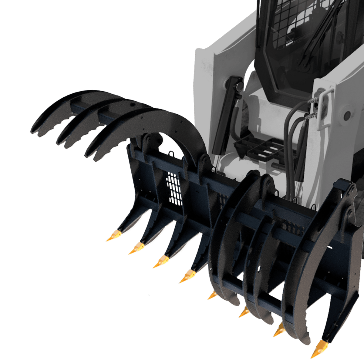 Quick Attach Eagle Talon - Log, Brush and Rock Grapple Rake - Log Bear Works