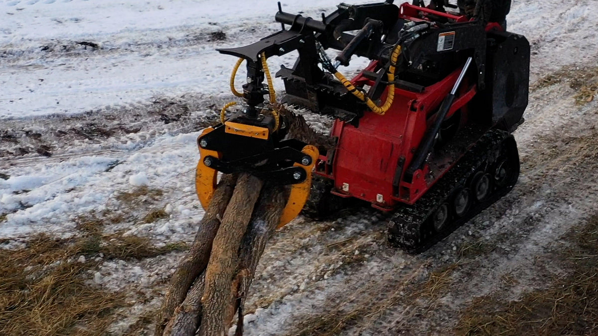Quick Attach Versa Grab Mini 901920 / 901921 | Mini Skid Steer Multi-Purpose Grapple, 67-Inch Opening, 3,000 LB Capacity - Log Bear Works