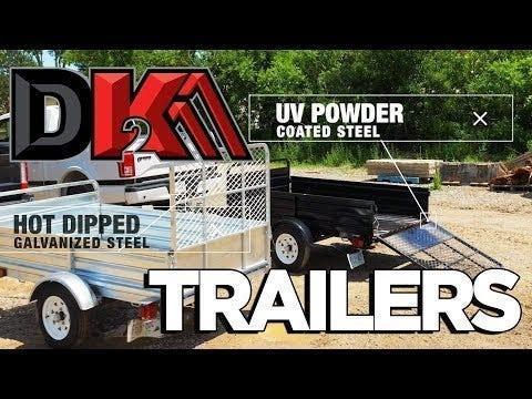 DK2 MMT5X7-DUG 4.5x7.5 Ft Steel Dump Utility Trailer | 1,624 LB Payload, 40-Inch Rear Ramp Gate, UV Powder-Coated - Log Bear Works