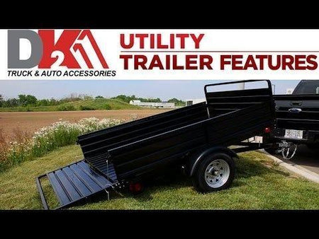 DK2 MMT5X7 4.5x7.5 Ft Steel Dump Utility Trailer | 1,641 LB Payload, Extends to 11.3 Ft, UV Powder-Coated - Log Bear Works