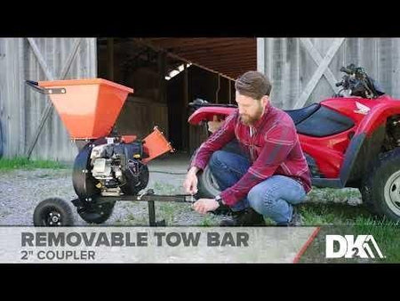 DK2 OPC513 3-Inch Towable Wood & Brush Chipper Shredder | 6.5HP Kohler Engine, Chip Bag Included, Lawn Tractor & ATV Hitch - Log Bear Works