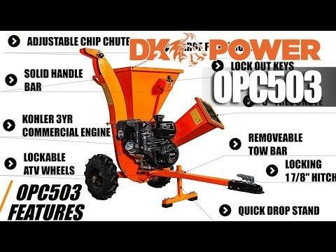 DK2 OPC503 3-Inch Towable Wood Chipper Shredder | 7HP Kohler Engine, Double Edge Blades & Hammer Shredders, EPA & CARB Certified - Log Bear Works