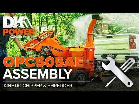 DK2 OPC505AE Towable Brush & Wood Chipper Shredder | 14HP Kohler Electric Start, 5.25-Inch Capacity, Hydraulic Feed Roller - Log Bear Works