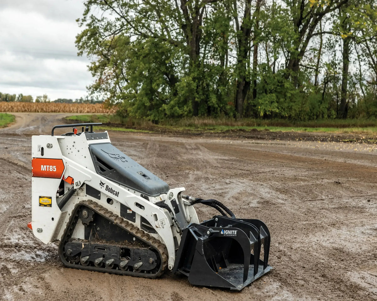 Ignite Attachments 44-Inch Mini Bucket Grapple | All-Purpose Material Handler for Mini Track Loaders - Log Bear Works