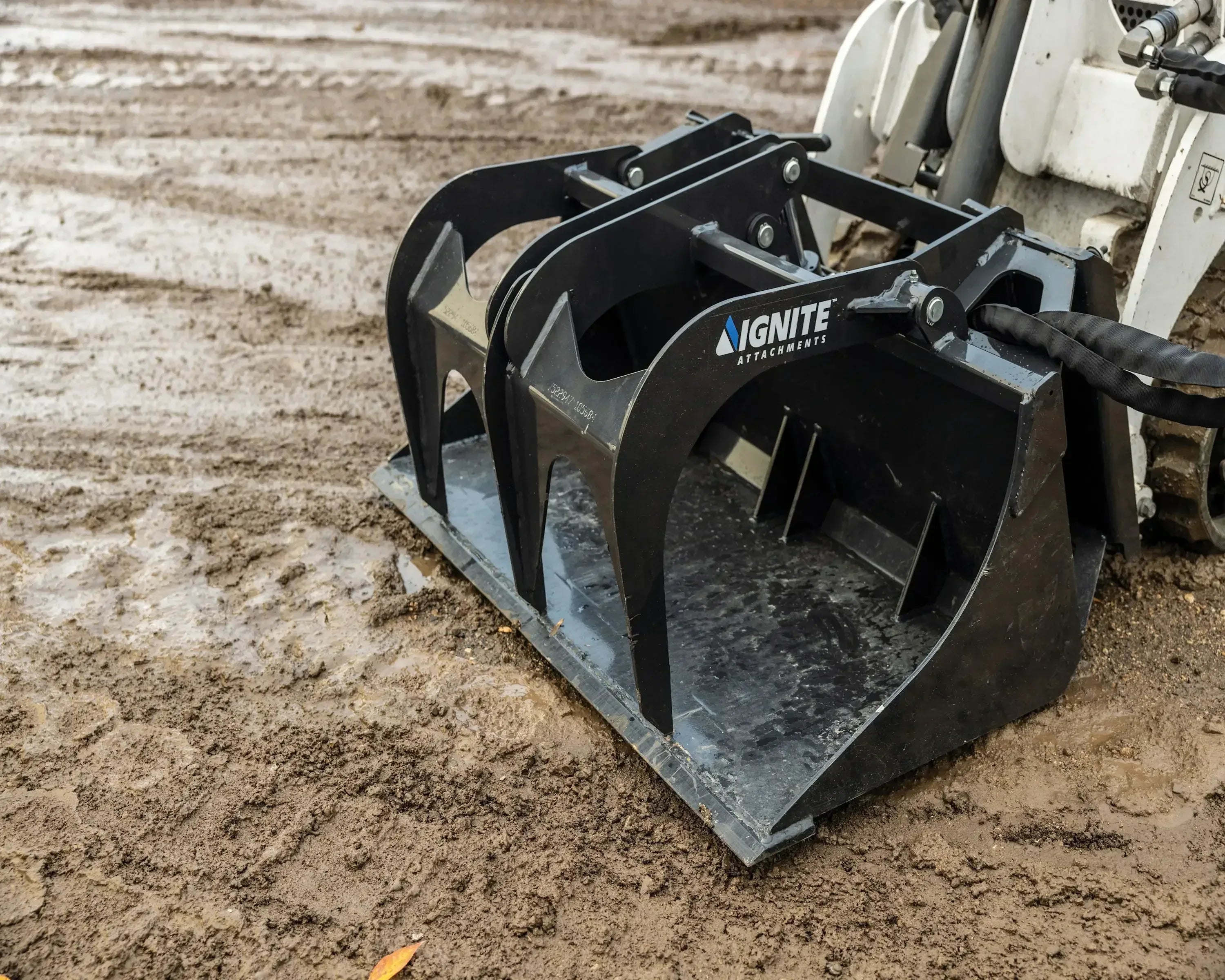 Ignite Attachments 36-Inch Mini Bucket Grapple | Compact All-Purpose Material Handler for Mini Track Loaders - Log Bear Works