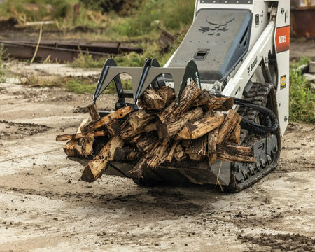 Ignite Attachments 36-Inch Mini Bucket Grapple | Compact All-Purpose Material Handler for Mini Track Loaders - Log Bear Works