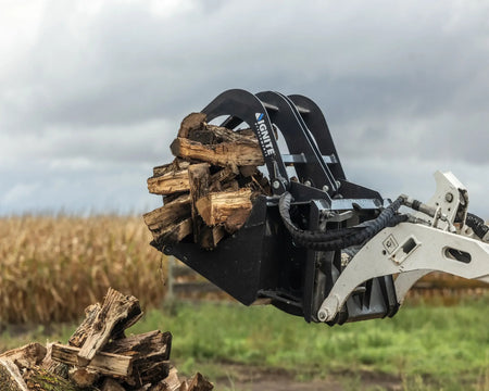 Ignite Attachments 44-Inch Mini Bucket Grapple | All-Purpose Material Handler for Mini Track Loaders - Log Bear Works