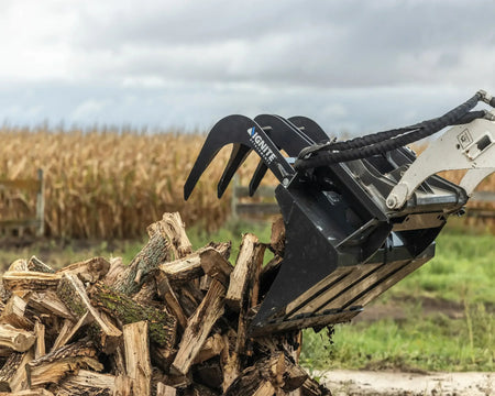 Ignite Attachments 36-Inch Mini Bucket Grapple | Compact All-Purpose Material Handler for Mini Track Loaders - Log Bear Works