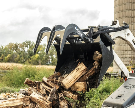 Ignite Attachments 36-Inch Mini Bucket Grapple | Compact All-Purpose Material Handler for Mini Track Loaders - Log Bear Works