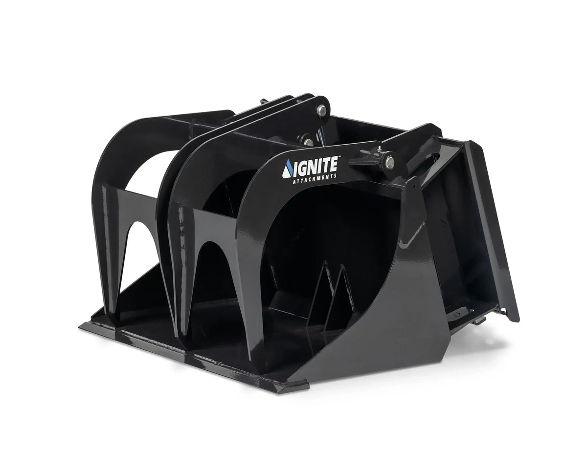 Ignite Attachments 36-Inch Mini Bucket Grapple | Compact All-Purpose Material Handler for Mini Track Loaders - Log Bear Works