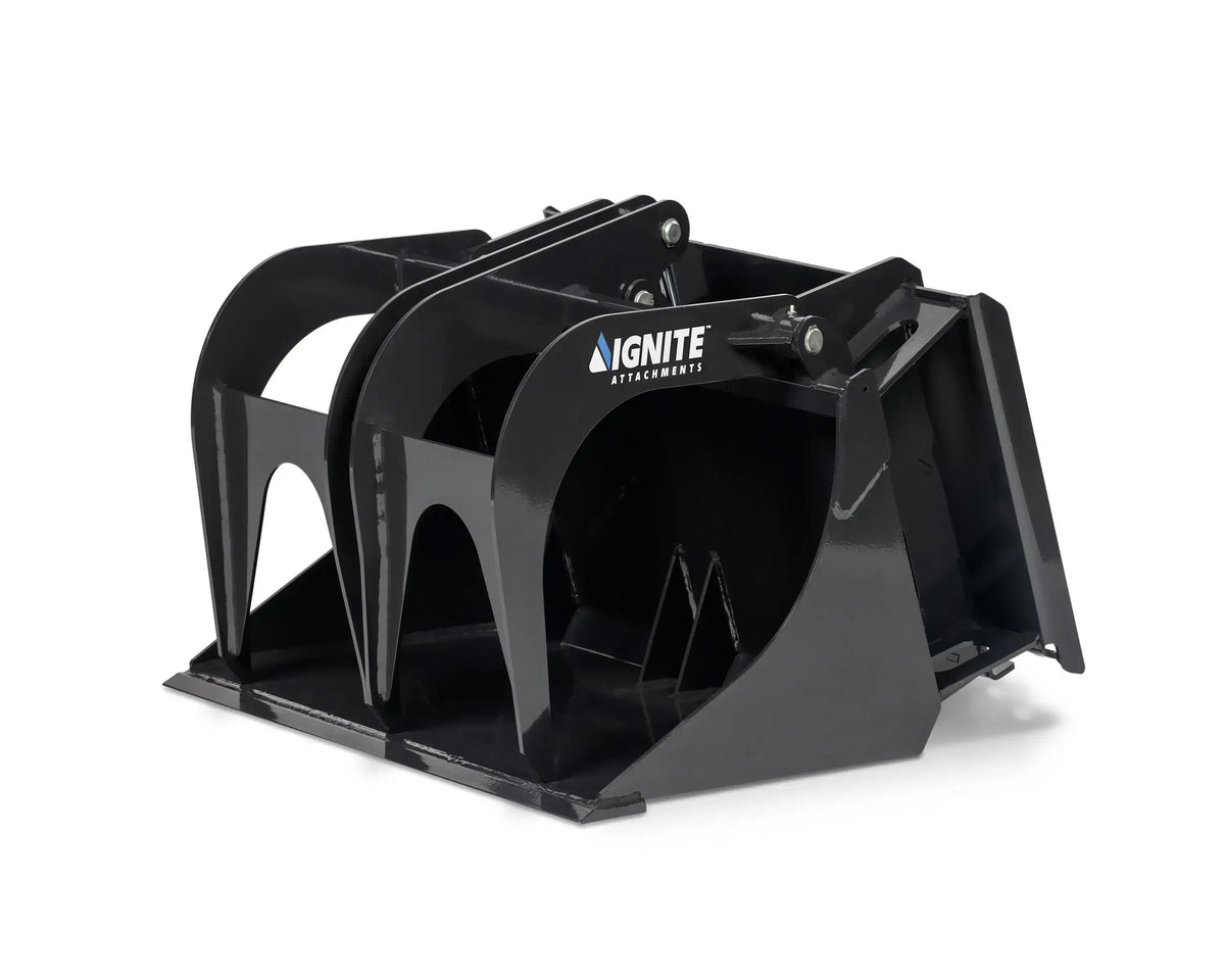 Ignite Attachments 44-Inch Mini Bucket Grapple | All-Purpose Material Handler for Mini Track Loaders - Log Bear Works