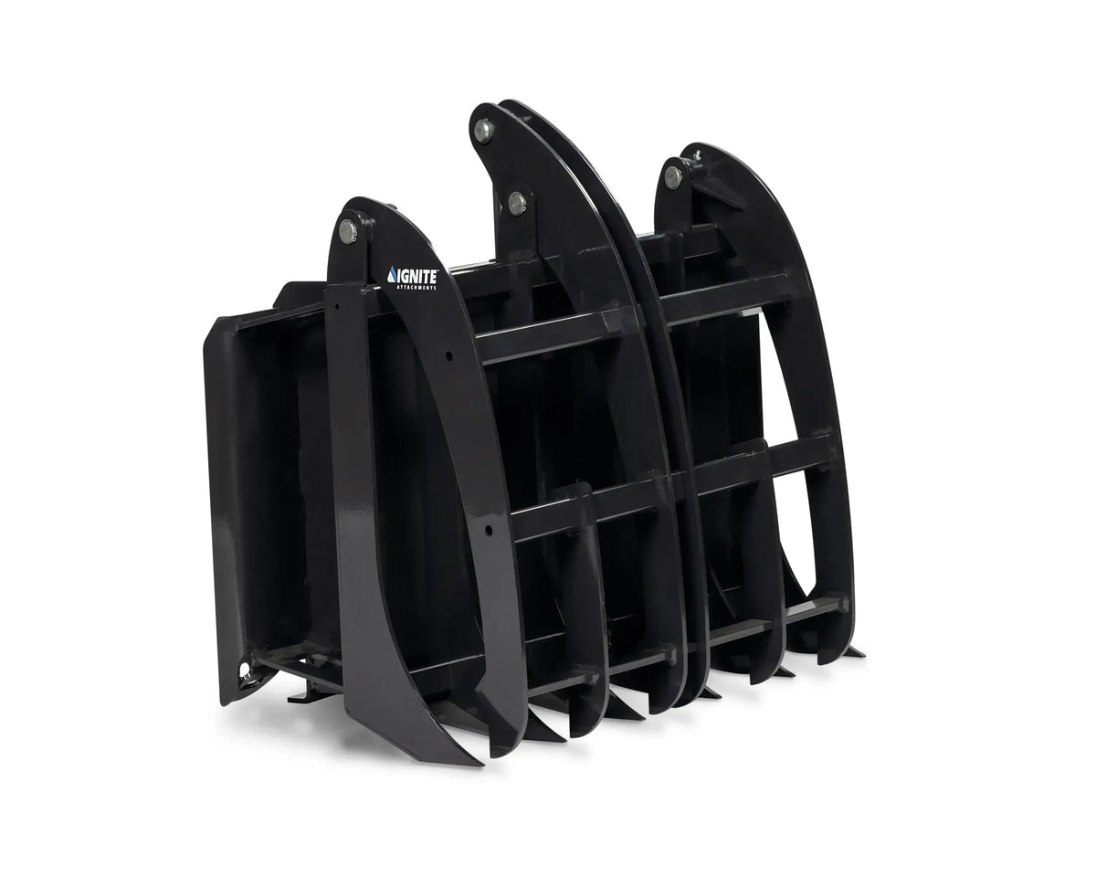 Ignite Attachments 44-Inch Mini Rake Grapple | Compact Land Clearing Attachment for Mini Track Loaders - Log Bear Works