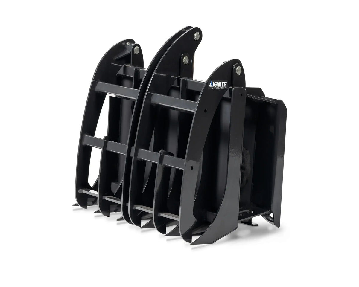 Ignite Attachments 44-Inch Mini Rake Grapple | Compact Land Clearing Attachment for Mini Track Loaders - Log Bear Works