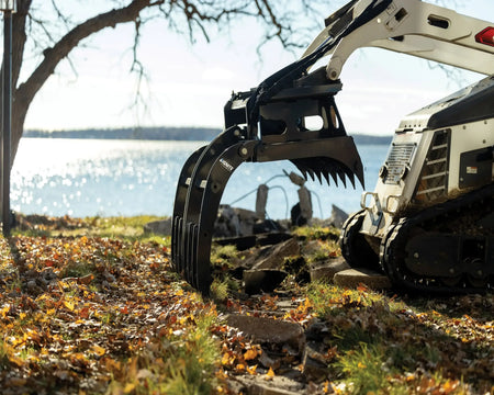 Ignite Attachments 36-Inch Mini Rake Grapple | Compact Land Clearing Attachment for Mini Track Loaders - Log Bear Works