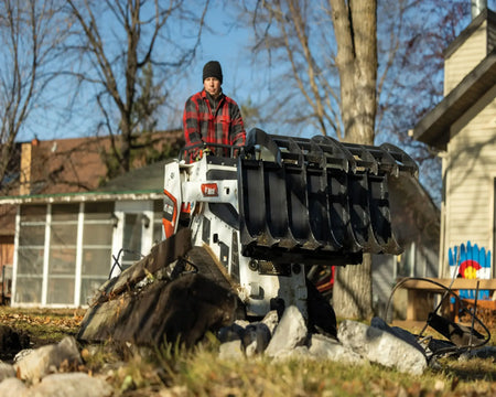 Ignite Attachments 44-Inch Mini Rake Grapple | Compact Land Clearing Attachment for Mini Track Loaders - Log Bear Works