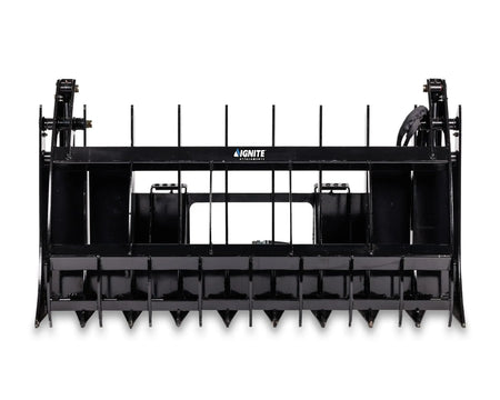 Ignite Attachments 66-Inch Rake Grapple | 2-in-1 Skid Steer Attachment for Land Clearing & Debris Loading - Log Bear Works