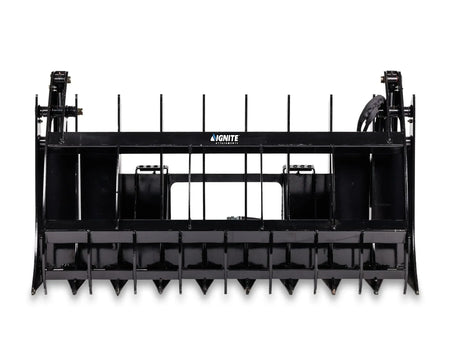 Ignite Attachments 78-Inch Rake Grapple | Heavy-Duty 2-in-1 Skid Steer Attachment for Debris Clearing & Loading - Log Bear Works