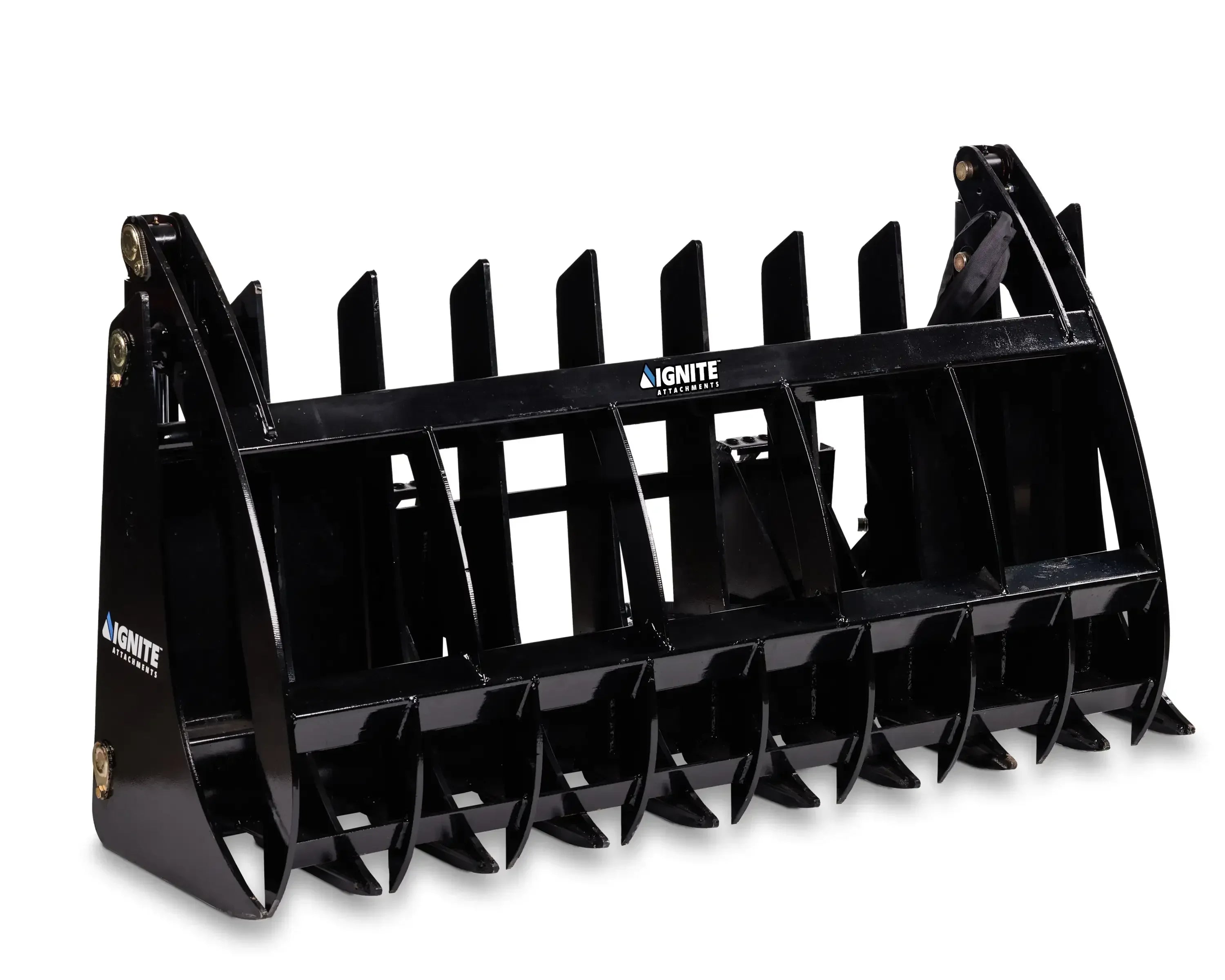 Ignite Attachments 66-Inch Rake Grapple | 2-in-1 Skid Steer Attachment for Land Clearing & Debris Loading - Log Bear Works