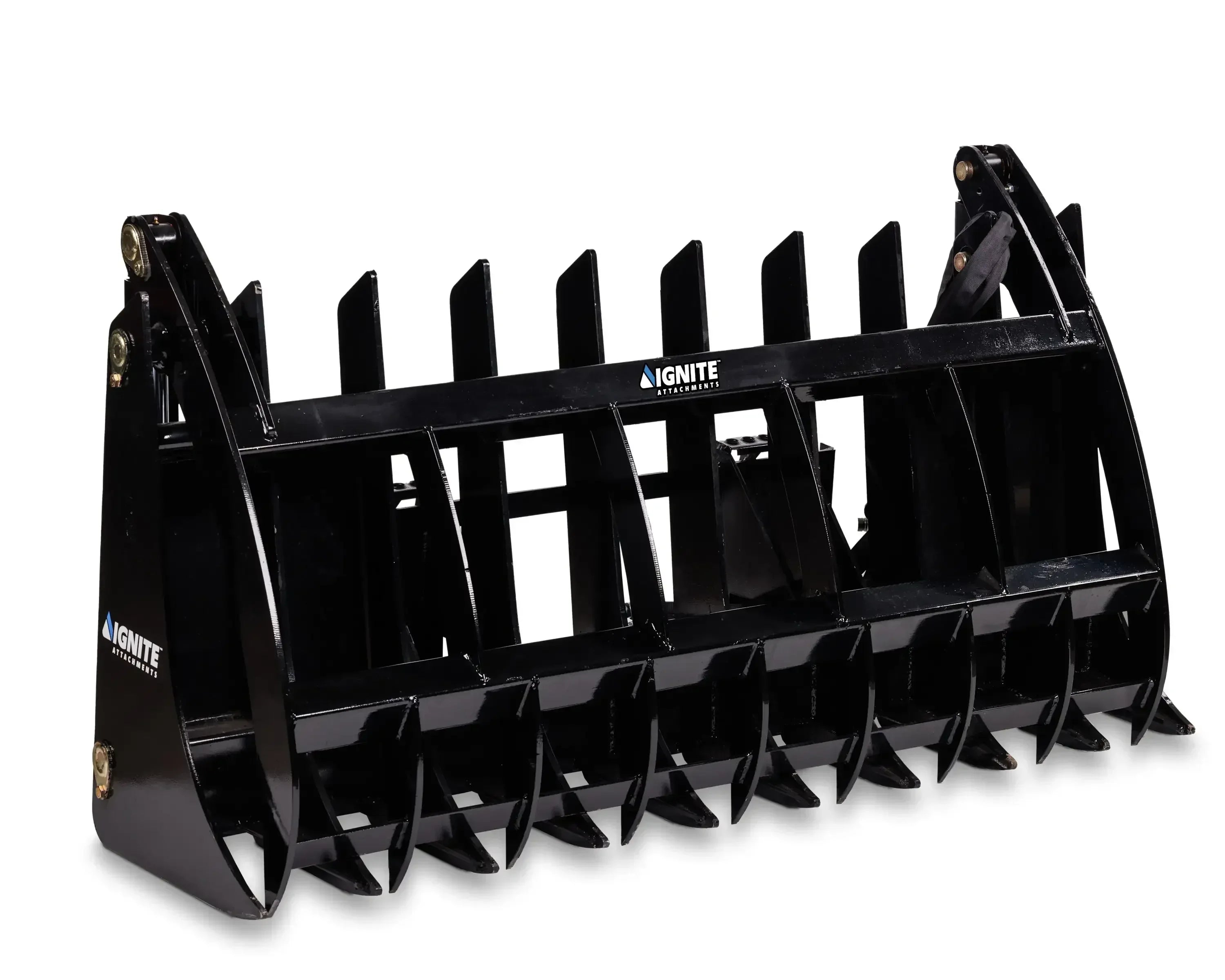 Ignite Attachments 78-Inch Rake Grapple | Heavy-Duty 2-in-1 Skid Steer Attachment for Debris Clearing & Loading - Log Bear Works