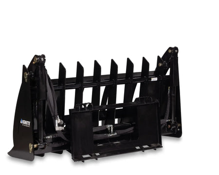 Ignite Attachments 78-Inch Rake Grapple | Heavy-Duty 2-in-1 Skid Steer Attachment for Debris Clearing & Loading - Log Bear Works
