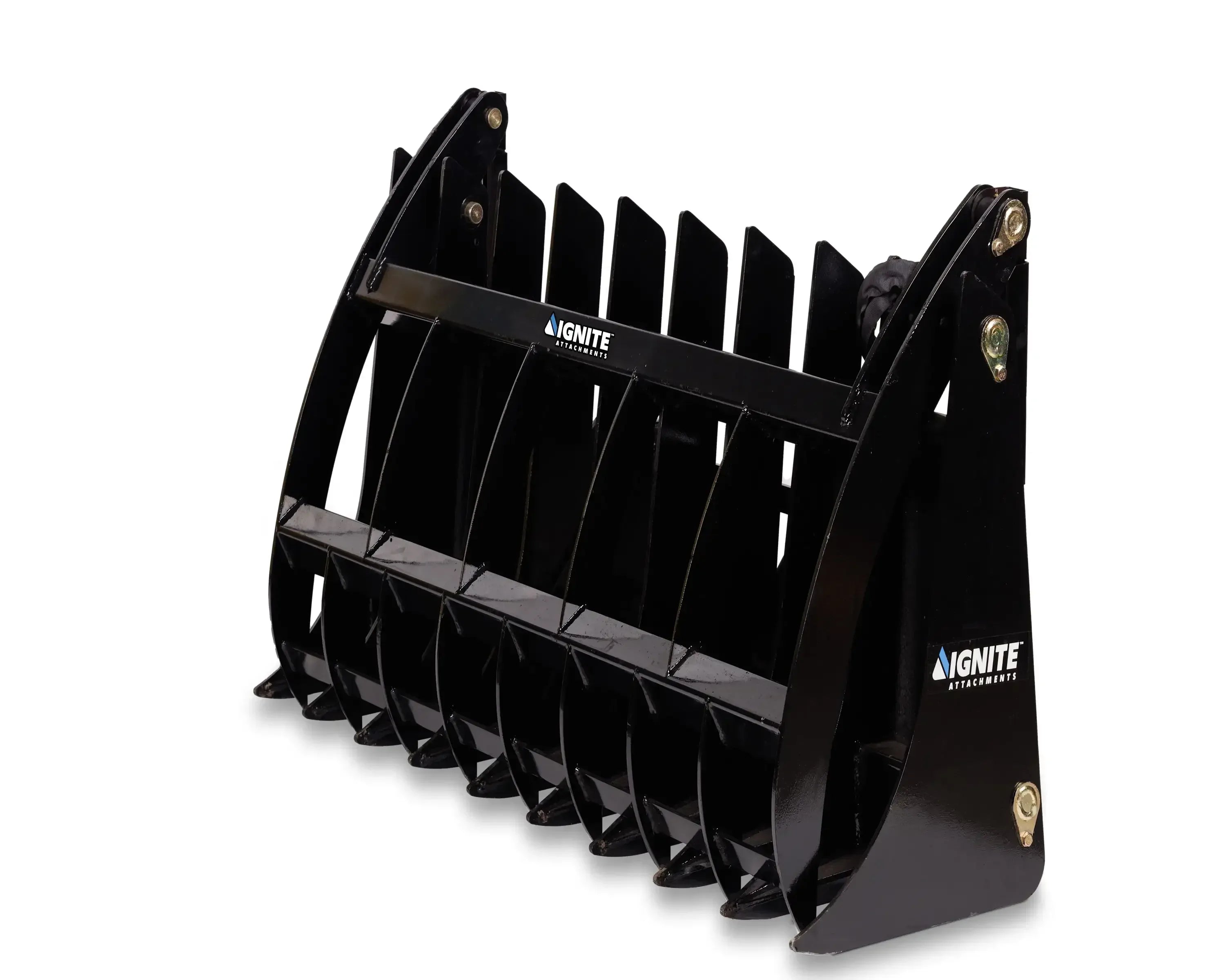Ignite Attachments 66-Inch Rake Grapple | 2-in-1 Skid Steer Attachment for Land Clearing & Debris Loading - Log Bear Works