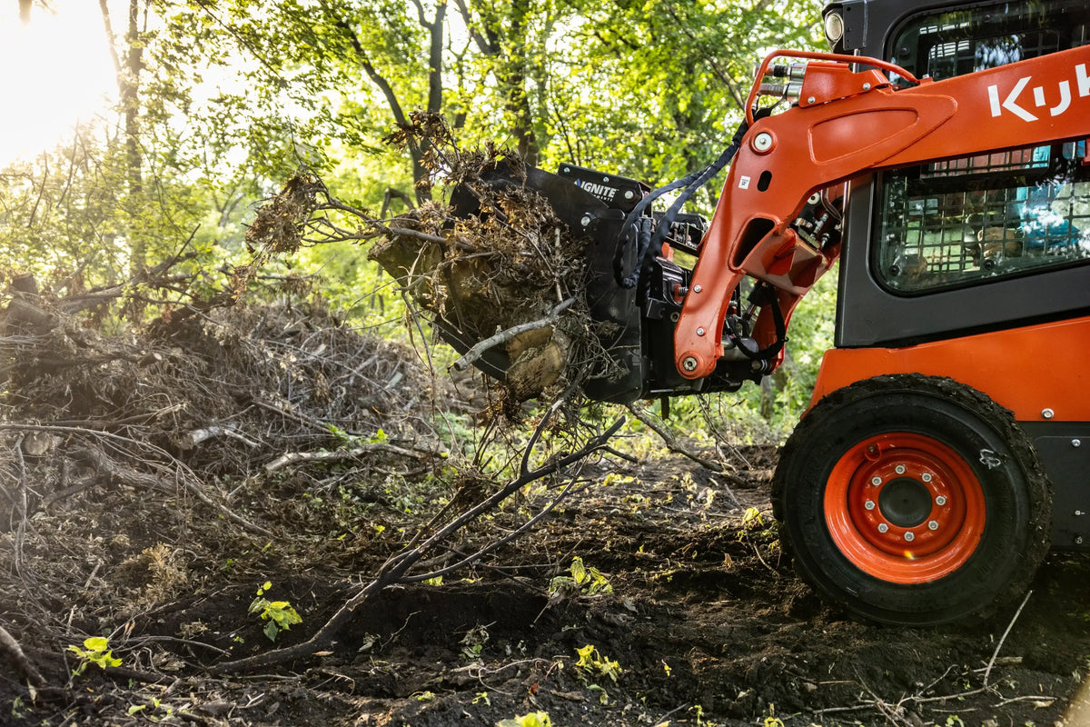 Ignite Attachments 62-Inch Root Grapple Attachment | Heavy-Duty Land Clearing for Skid Steers - Log Bear Works