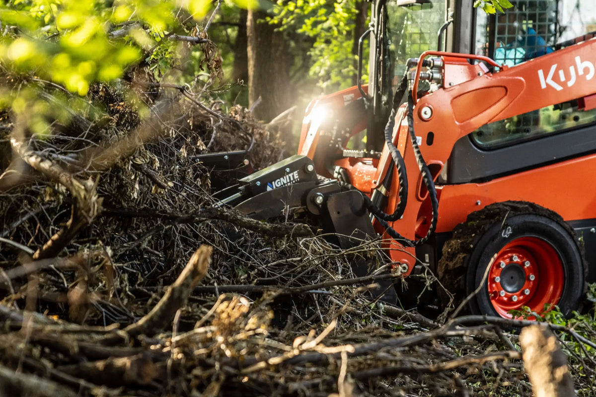 Ignite Attachments 62-Inch Root Grapple Attachment | Heavy-Duty Land Clearing for Skid Steers - Log Bear Works