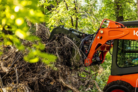 Ignite Attachments 74" Root Grapple | Widest Coverage Skid Steer Land Clearing Attachment - Log Bear Works