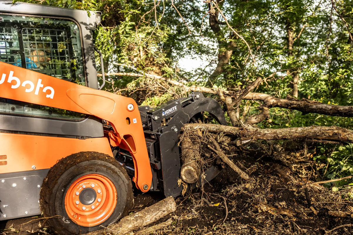Ignite Attachments 62-Inch Root Grapple Attachment | Heavy-Duty Land Clearing for Skid Steers - Log Bear Works