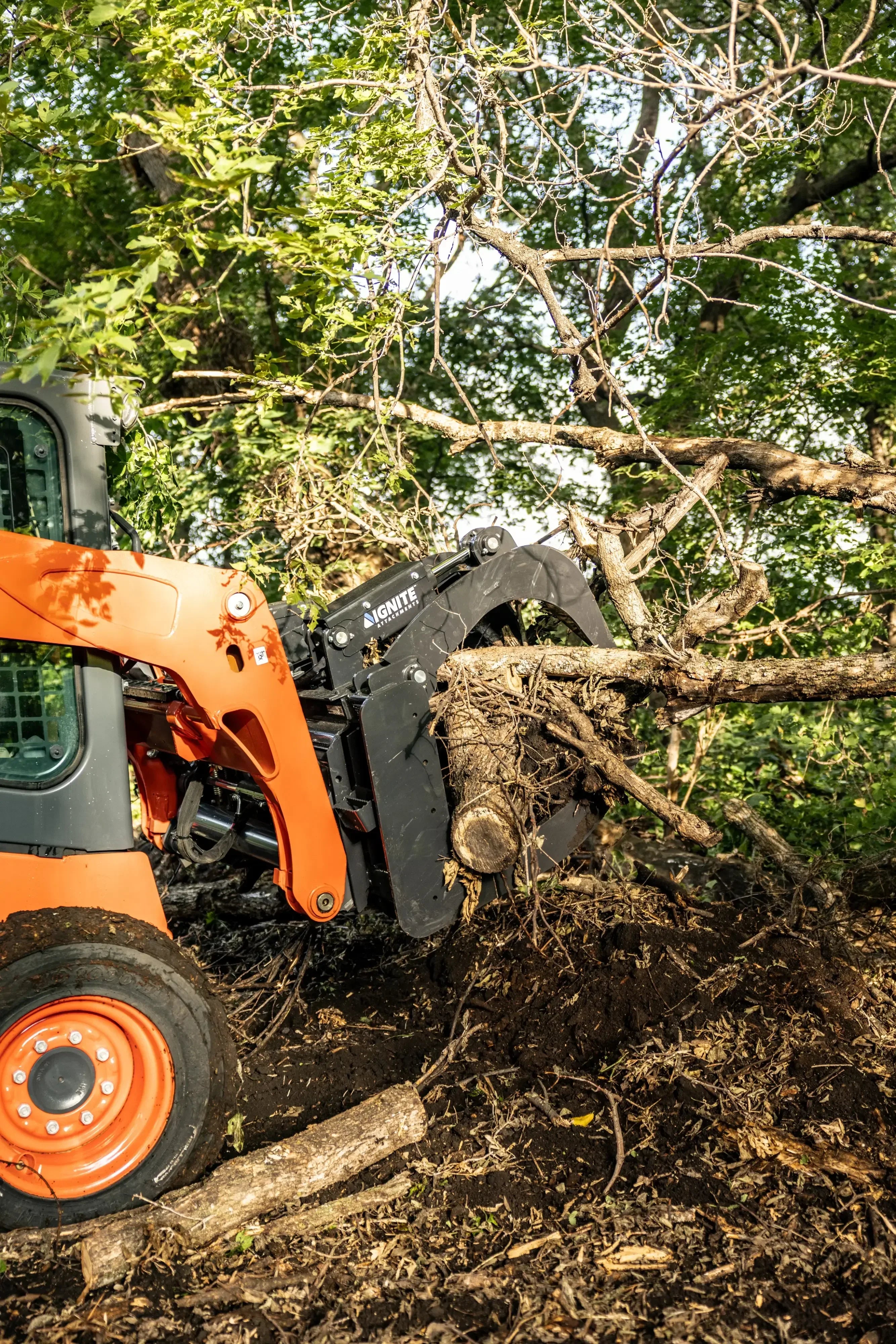 Ignite Attachments 62-Inch Root Grapple Attachment | Heavy-Duty Land Clearing for Skid Steers - Log Bear Works