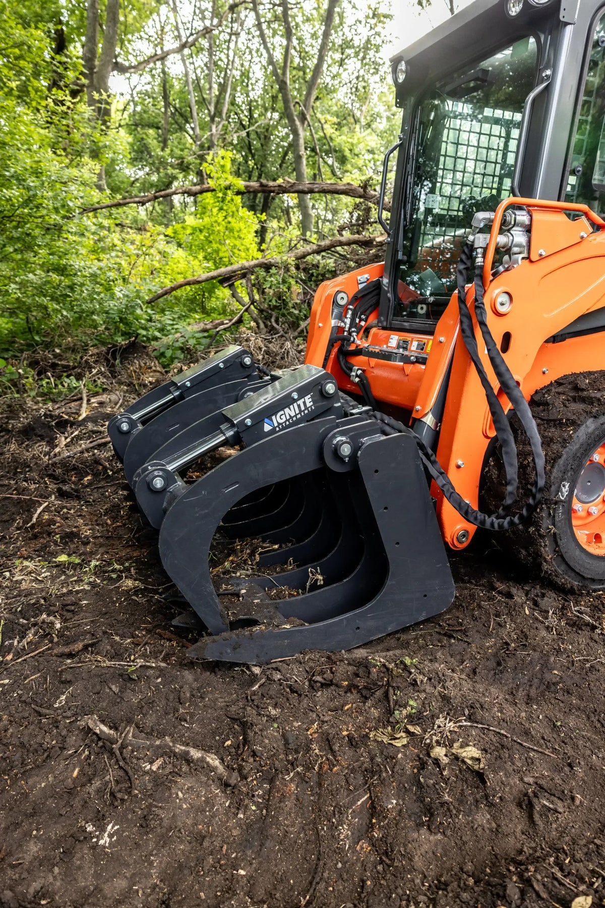 Ignite Attachments 62-Inch Root Grapple Attachment | Heavy-Duty Land Clearing for Skid Steers - Log Bear Works