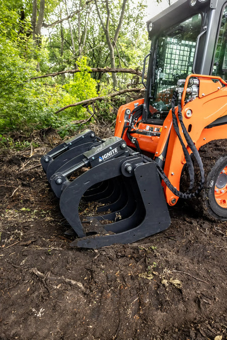 Ignite Attachments 62-Inch Root Grapple Attachment | Heavy-Duty Land Clearing for Skid Steers - Log Bear Works