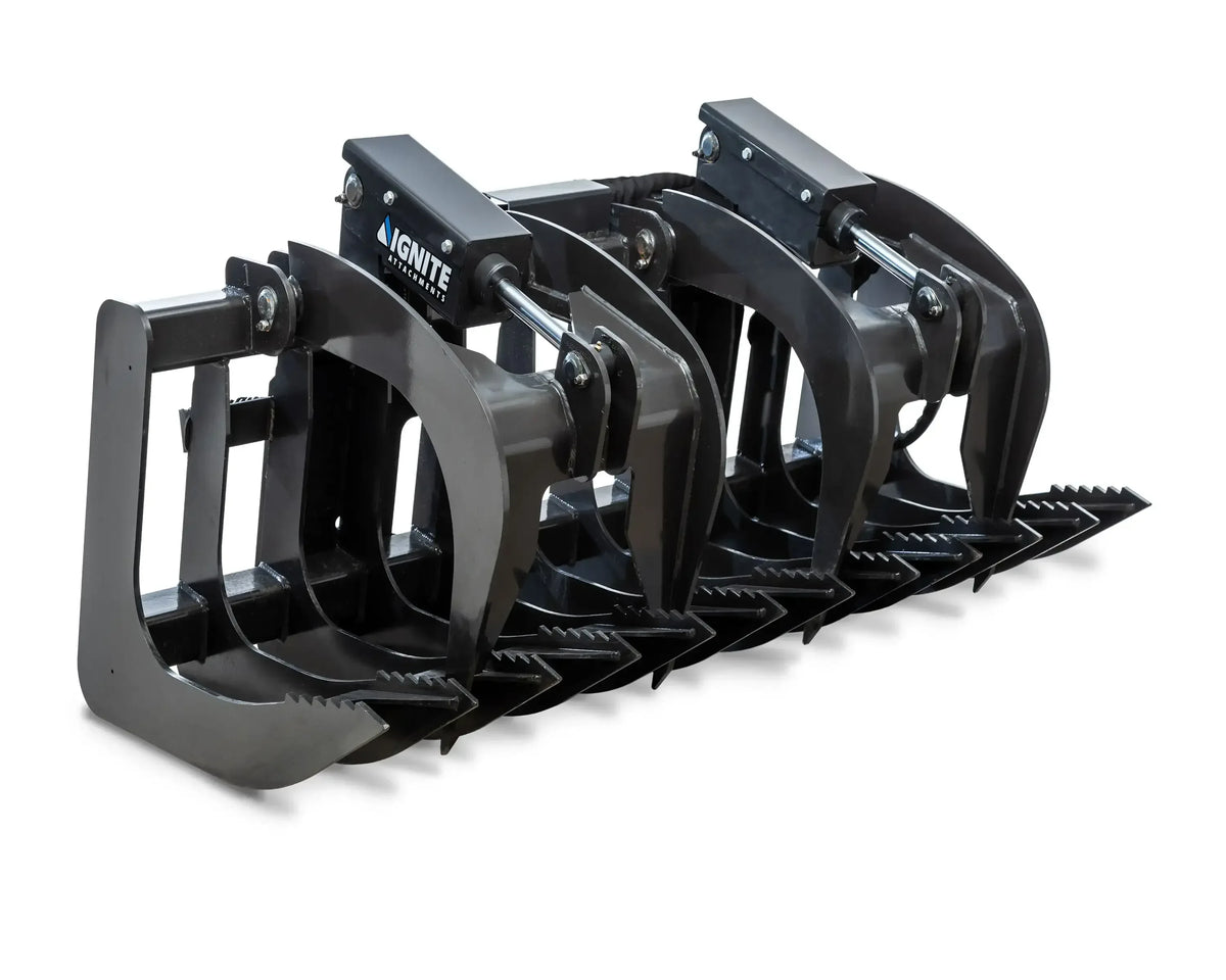 Ignite Attachments 74" Root Grapple | Widest Coverage Skid Steer Land Clearing Attachment - Log Bear Works