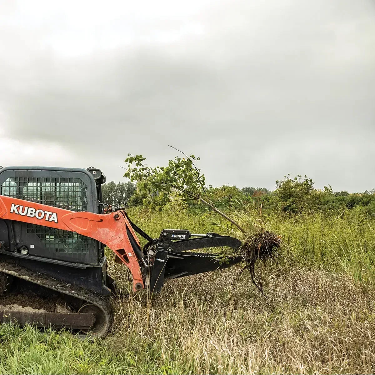 Ignite Attachments 46-Inch Stump Bucket | Heavy-Duty Skid Steer Attachment for Stump & Root Removal - Log Bear Works