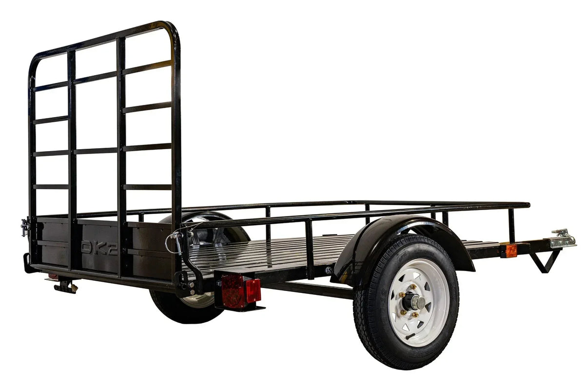 DK2 MMT4X6O 4x6 Ft Steel Dump Utility Trailer | 1,314 LB Payload, DOT LED Lights, UV Powder-Coated - Log Bear Works