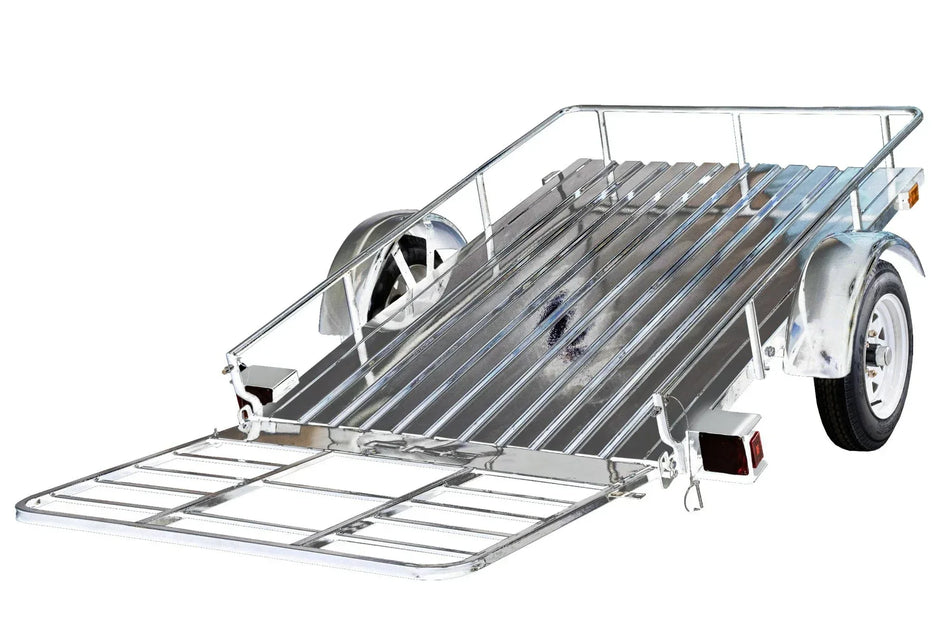 DK2 MMT4X6OG 4x6 Ft Galvanized Steel Dump Utility Trailer | 1,305 LB Payload, DOT LED Lights, Rust-Proof - Log Bear Works