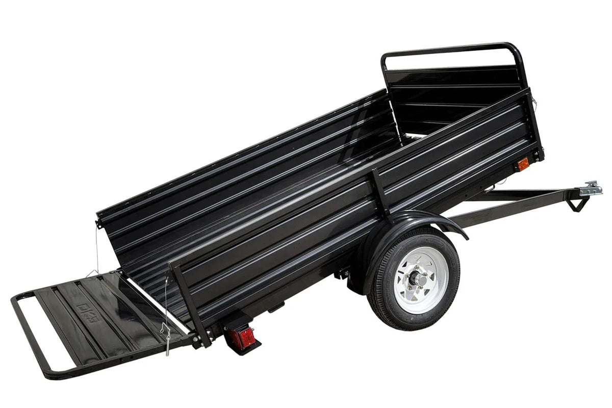 DK2 MMT5X7 4.5x7.5 Ft Steel Dump Utility Trailer | 1,641 LB Payload, Extends to 11.3 Ft, UV Powder-Coated - Log Bear Works