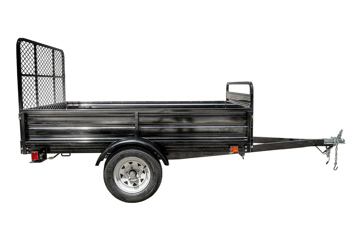 DK2 MMT5X7-DUG 4.5x7.5 Ft Steel Dump Utility Trailer | 1,624 LB Payload, 40-Inch Rear Ramp Gate, UV Powder-Coated - Log Bear Works
