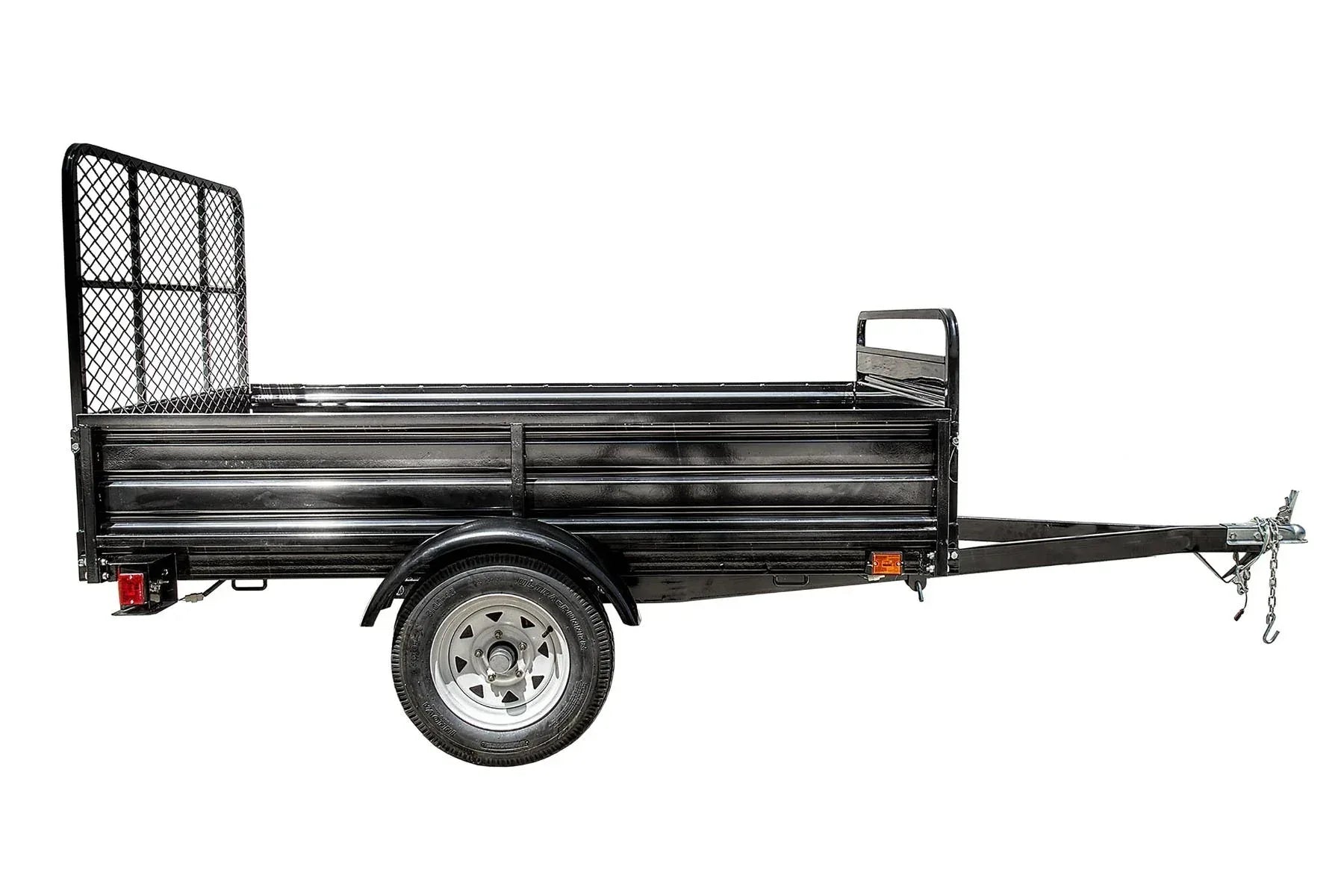 DK2 MMT5X7-DUG 4.5x7.5 Ft Steel Dump Utility Trailer | 1,624 LB Payload, 40-Inch Rear Ramp Gate, UV Powder-Coated - Log Bear Works