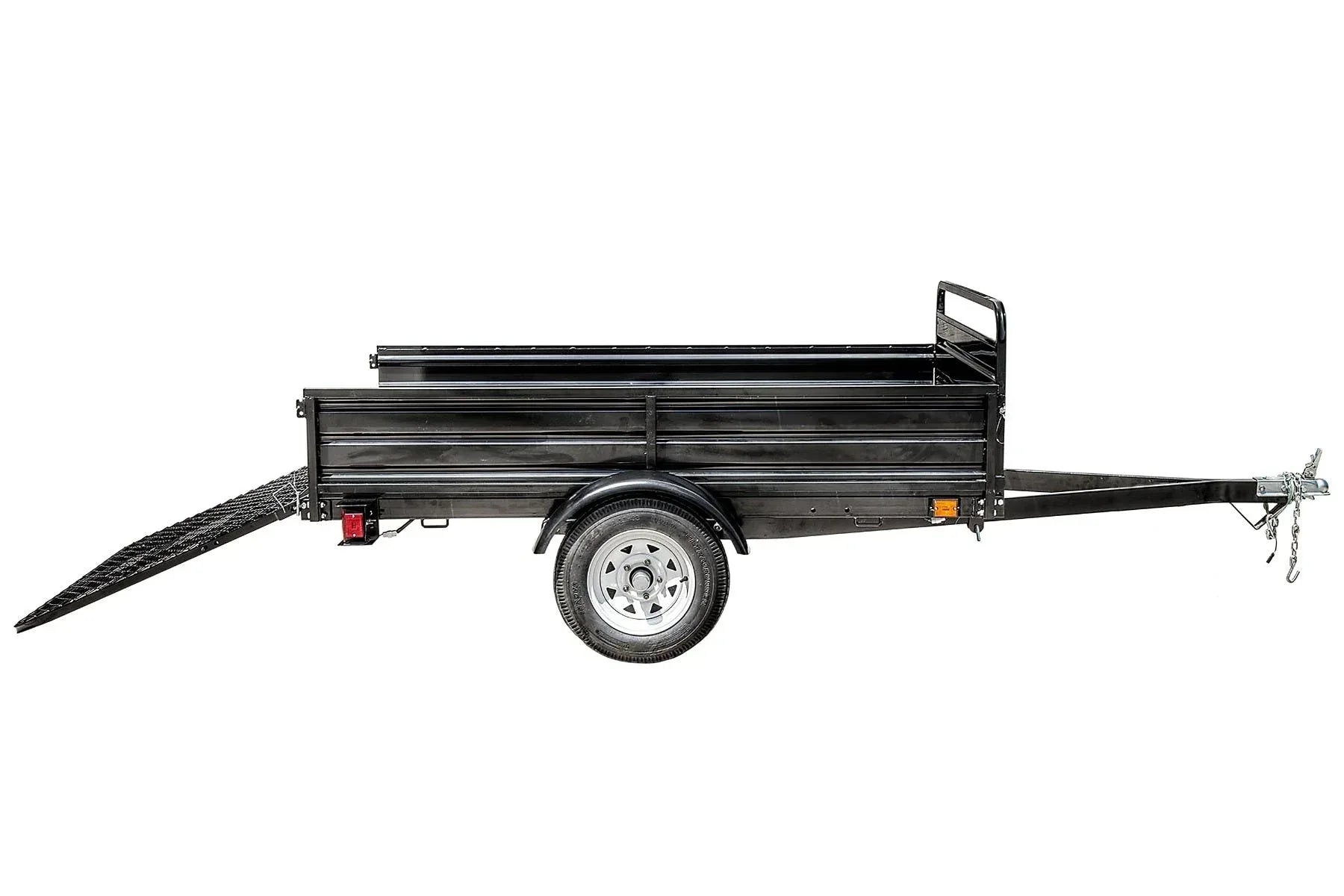 DK2 MMT5X7-DUG 4.5x7.5 Ft Steel Dump Utility Trailer | 1,624 LB Payload, 40-Inch Rear Ramp Gate, UV Powder-Coated - Log Bear Works