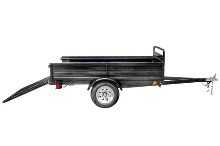 DK2 MMT5X7-DUG 4.5x7.5 Ft Steel Dump Utility Trailer | 1,624 LB Payload, 40-Inch Rear Ramp Gate, UV Powder-Coated - Log Bear Works