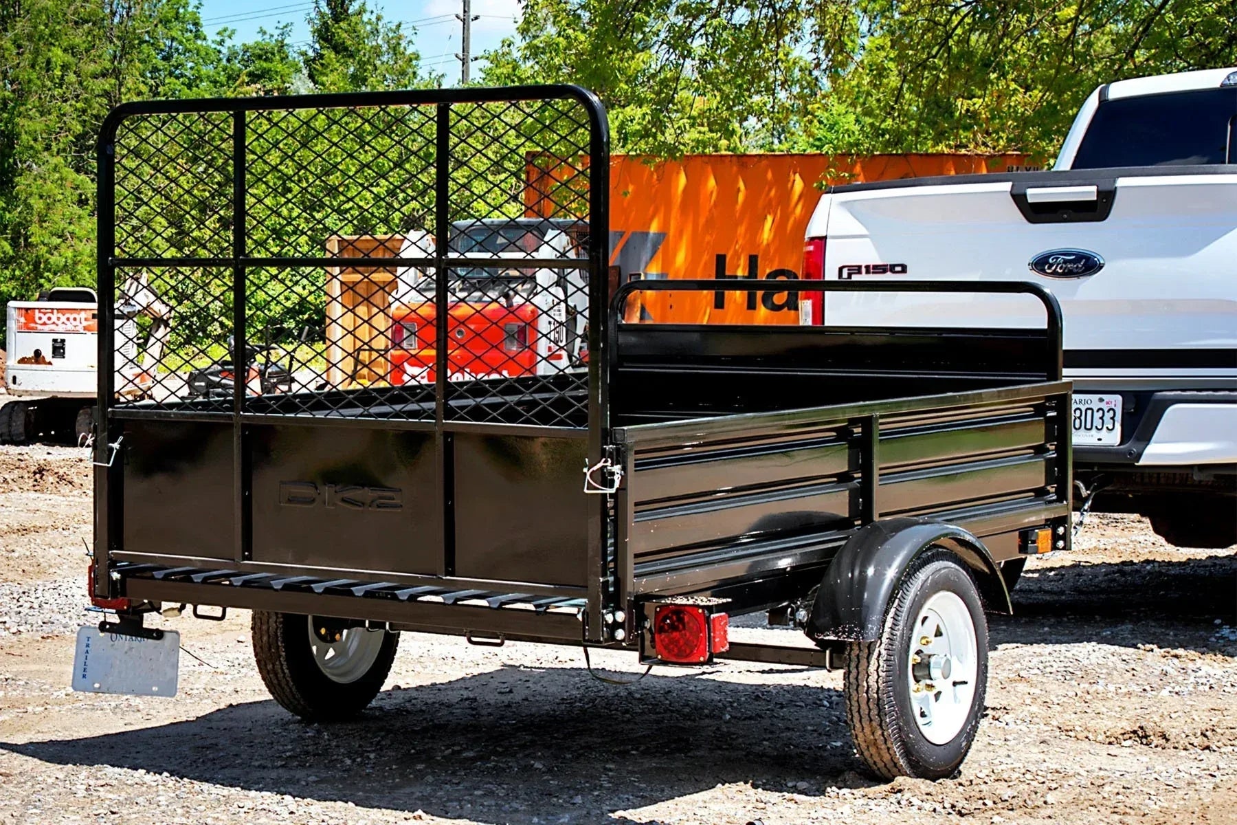 DK2 MMT5X7-DUG 4.5x7.5 Ft Steel Dump Utility Trailer | 1,624 LB Payload, 40-Inch Rear Ramp Gate, UV Powder-Coated - Log Bear Works