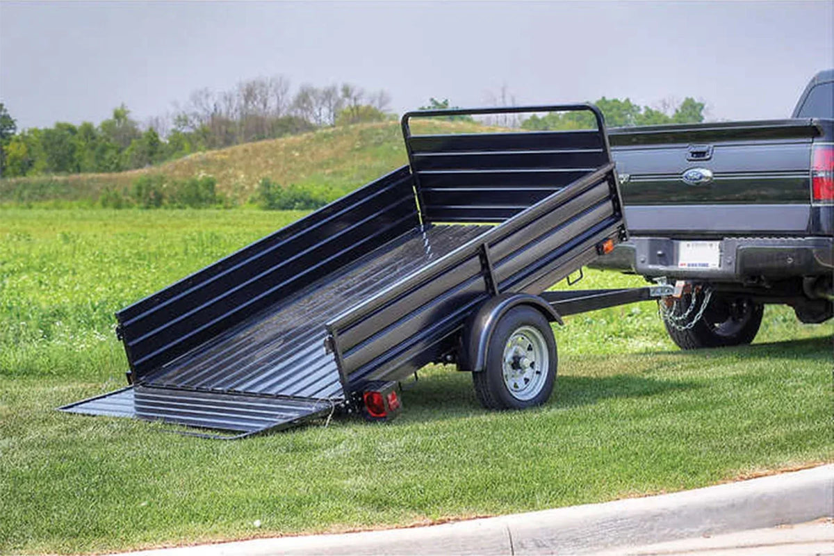 DK2 MMT5X7 4.5x7.5 Ft Steel Dump Utility Trailer | 1,641 LB Payload, Extends to 11.3 Ft, UV Powder-Coated - Log Bear Works