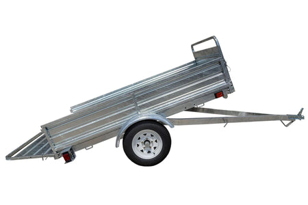 DK2 MMT5X7G 4.5x7.5 Ft Hot-Dipped Galvanized Dump Utility Trailer | 1,637 LB Payload, Extends to 11.3 Ft, DOT LED - Log Bear Works