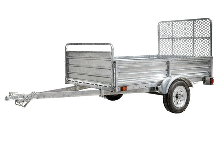 DK2 MMT5X7G-DUG 5x7 Ft Hot-Dipped Galvanized Dump Utility Trailer | 1,619 LB Payload, DOT LED, Rust-Proof - Log Bear Works