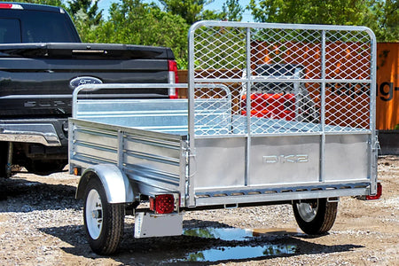 DK2 MMT5X7G-DUG 5x7 Ft Hot-Dipped Galvanized Dump Utility Trailer | 1,619 LB Payload, DOT LED, Rust-Proof - Log Bear Works